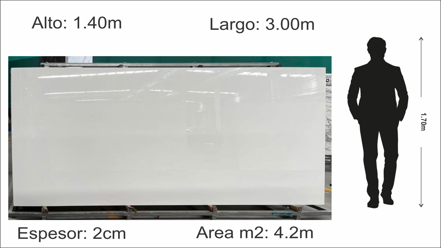 Bianco Late TROYTECH-STONEGLASS 3.00x1.40